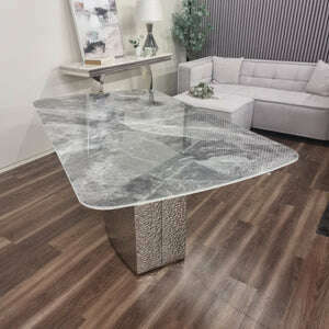 Luxe Dining Company:Roma 1.8M Marble Dining Table Set