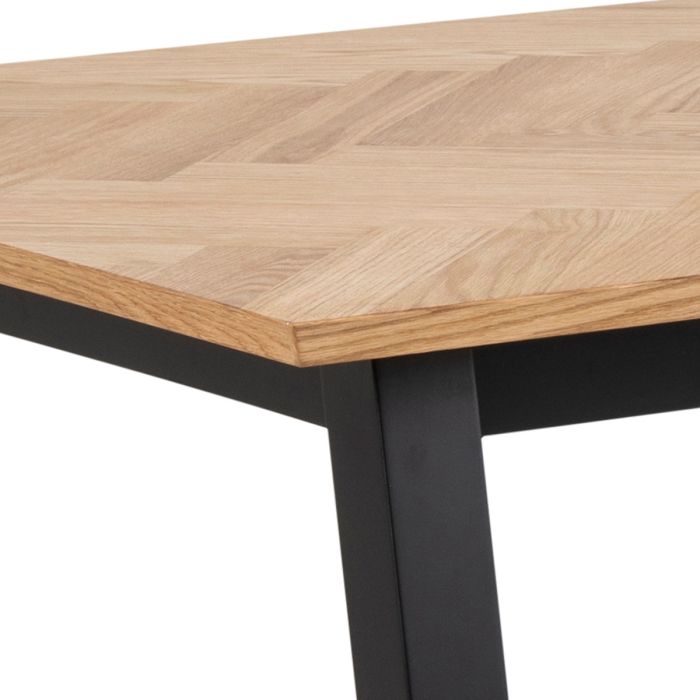 Brighton Dining Set in Oak with Herringbone Effect