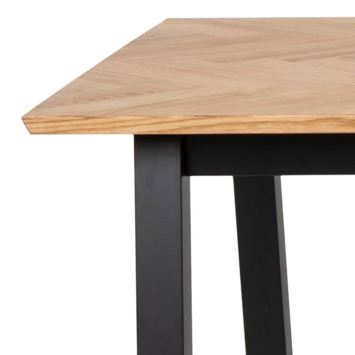 Brighton Dining Set in Oak with Herringbone Effect