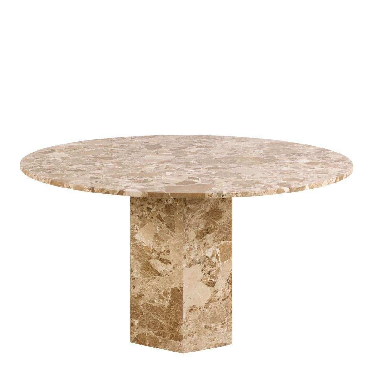 Luxe Dining Company:Naxos 1.3M Round Brown Marble Dining Table