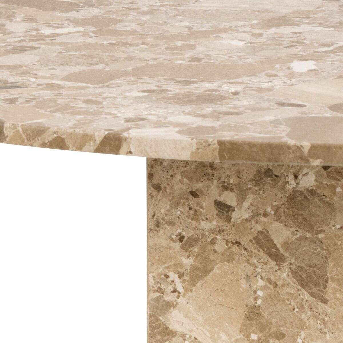 Luxe Dining Company:Naxos 1.3M Round Brown Marble Dining Table
