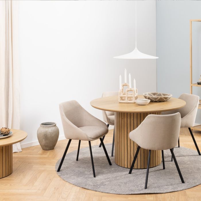 Yale 1.2m Oak Round Dining Table