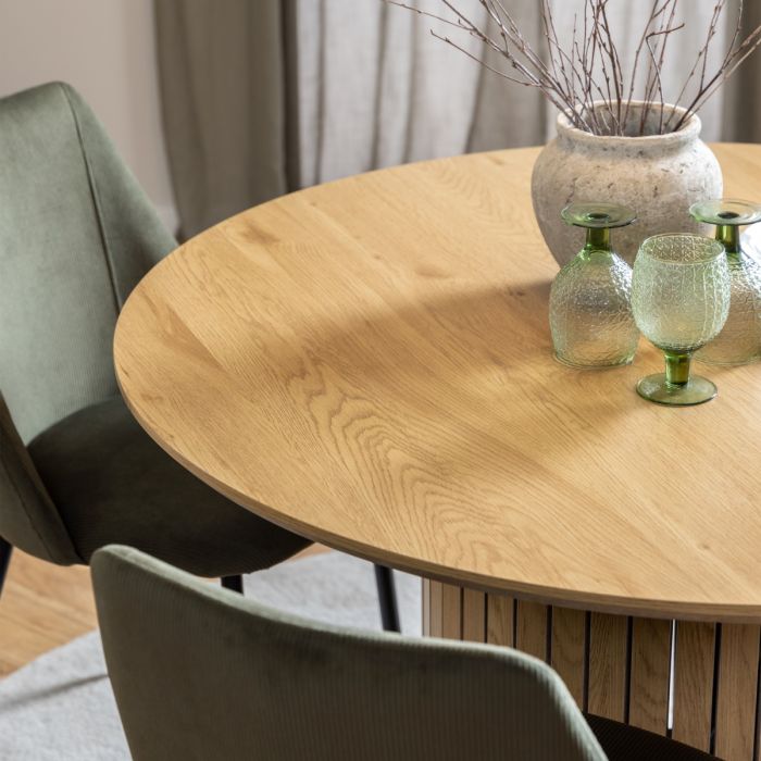 Yale 1.2m Oak Round Dining Table