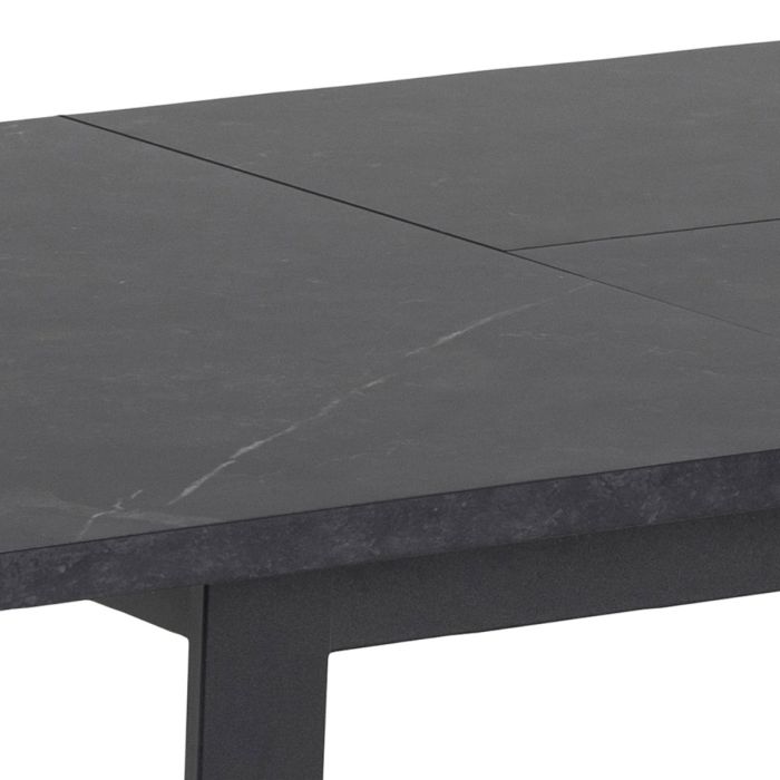 Amble Extending Dining Table – Black Marble Look (160–220cm) - Luxe Dining Company