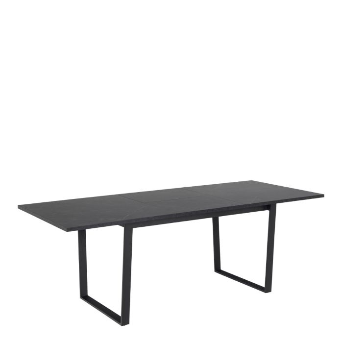 Amble Extending Dining Table – Black Marble Look (160–220cm) - Luxe Dining Company