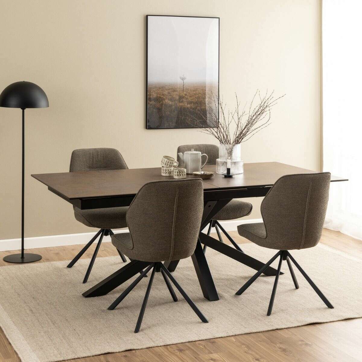 Luxe Dining Company:Phoenix Bronze Ceramic Extendable Dining Table,1.7M - 2.1M