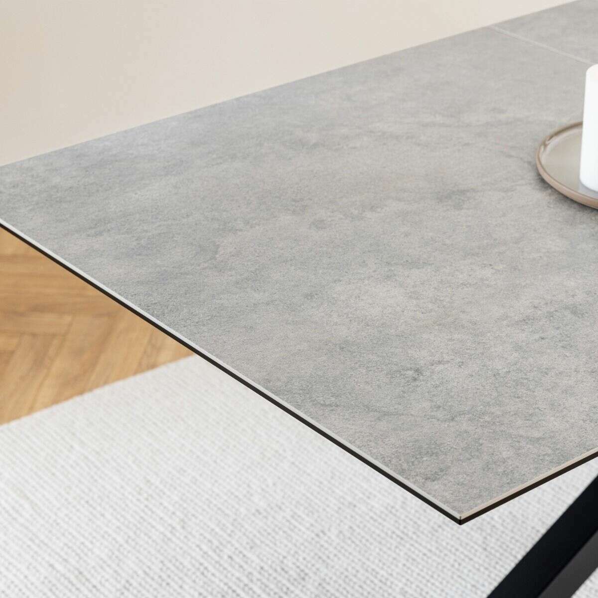 Luxe Dining Company:Chicago Grey Ceramic Extendable Dining Table