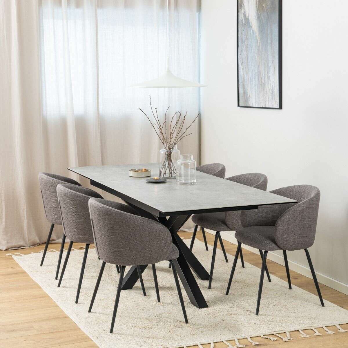 Luxe Dining Company:Chicago Grey Ceramic Extendable Dining Table,2M - 2.4M