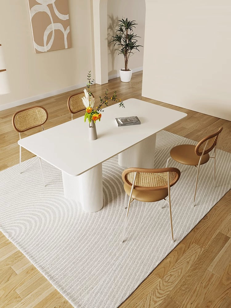 Luxe Dining Company:Aiden White Dining Table, Sintered Stone