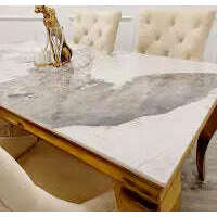 Luxe Dining Company:Louis Gold Stone Dining Table