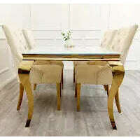 Luxe Dining Company:Louis Gold Stone Dining Table