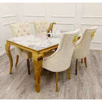 Luxe Dining Company:Louis Gold Stone Dining Table