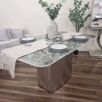 Luxe Dining Company:Roma 1.8M Marble Dining Table Set
