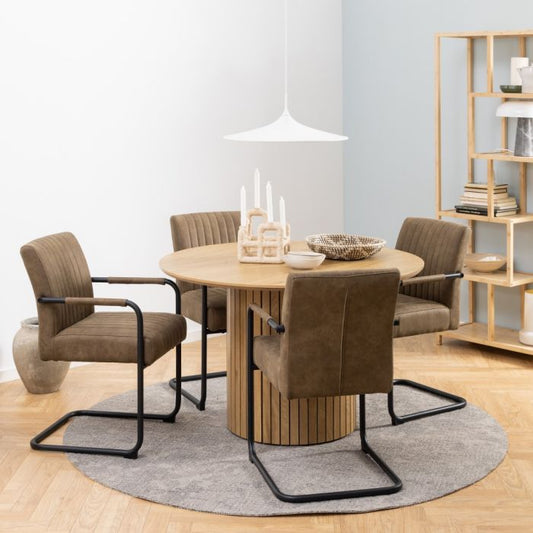 Yale 1.2m Oak Round Dining Set