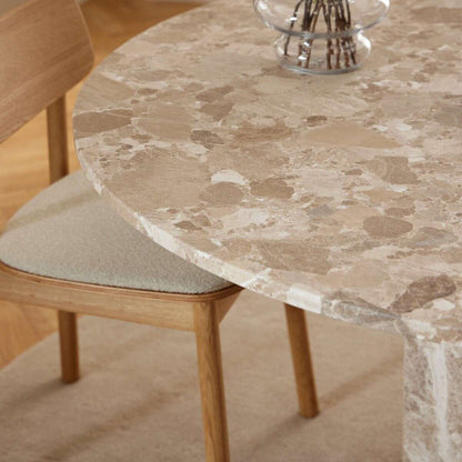 Luxe Dining Company:Naxos 1.3M Round Brown Marble Dining Table