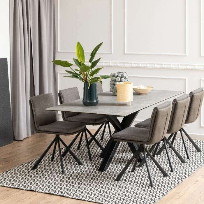 Luxe Dining Company:Chicago 2M Grey Ceramic Dining Table