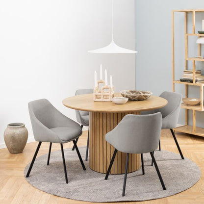 Yale 1.2m Oak Round Dining Table