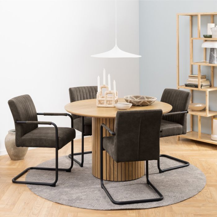 Yale 1.2m Oak Round Dining Set
