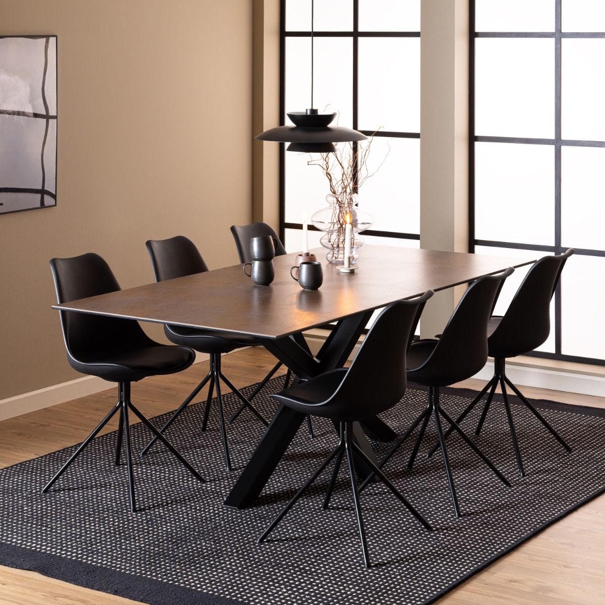 Chicago 2m Dining Table - Luxe Dining Company Brown Dining Tables