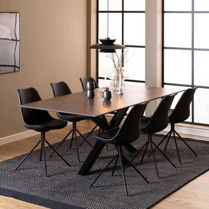 Luxe Dining Company:Phoenix 2M Bronze Ceramic Dining Table