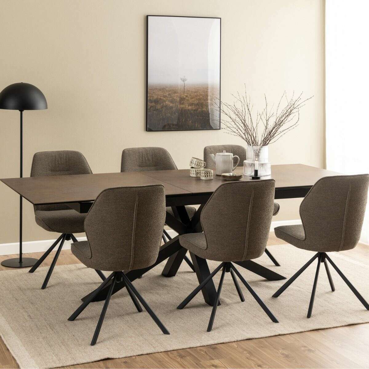 Luxe Dining Company:Phoenix Bronze Ceramic Extendable Dining Table,2M - 2.4M