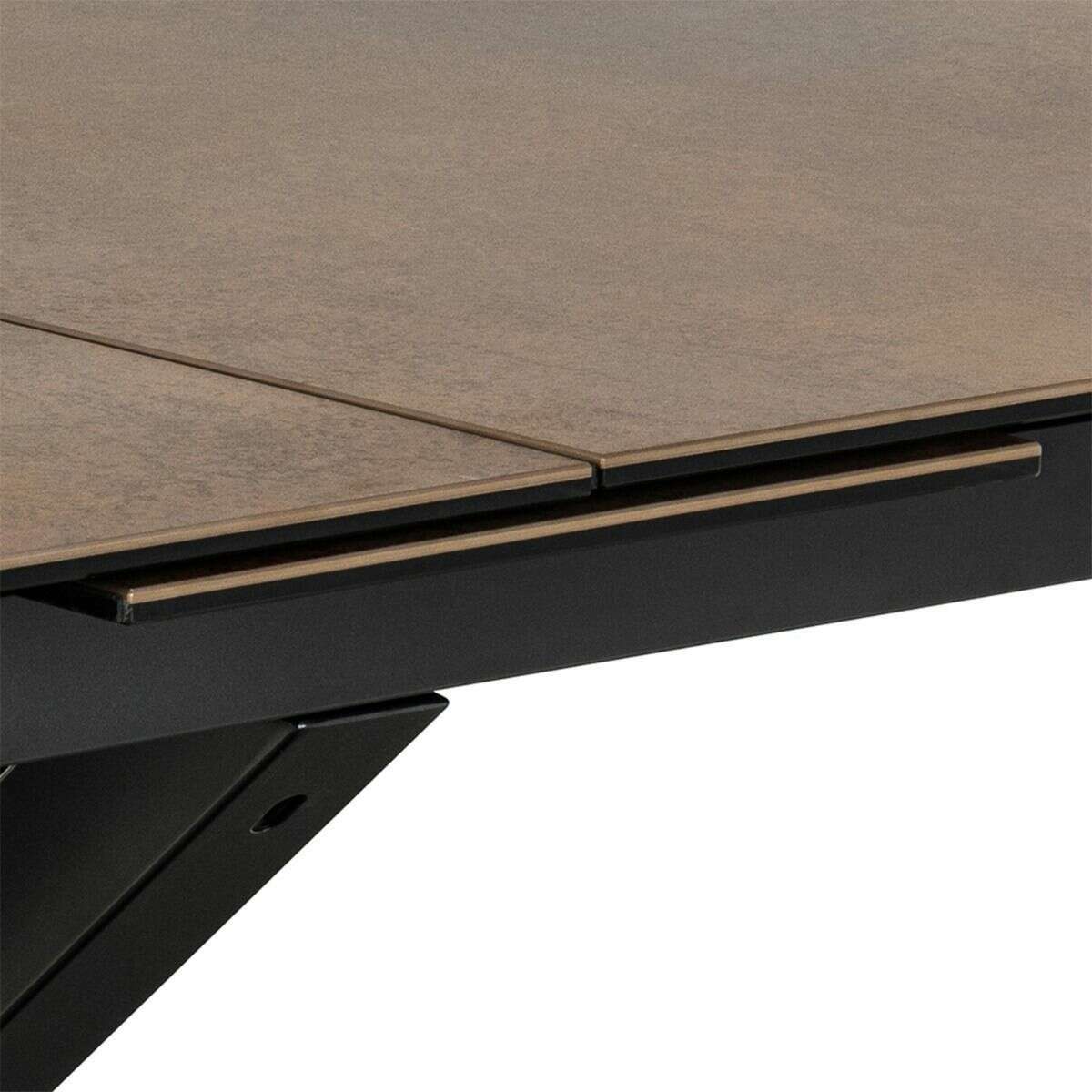 Luxe Dining Company:Phoenix Bronze Ceramic Extendable Dining Table