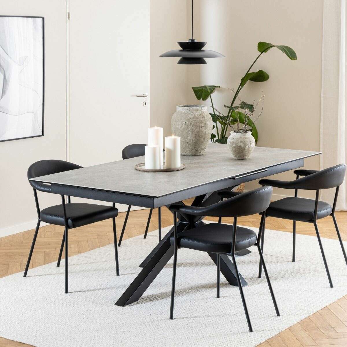 Luxe Dining Company:Chicago Grey Ceramic Extendable Dining Table,1.7M - 2.1M