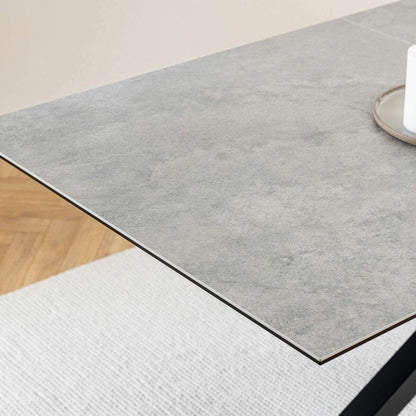 Luxe Dining Company:Chicago Grey Ceramic Extendable Dining Table