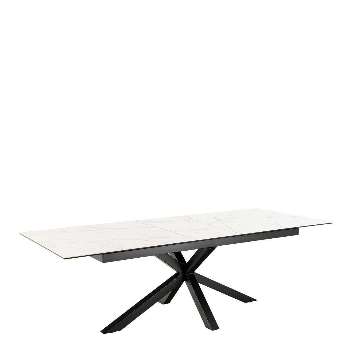 Luxe Dining Company:New York White Marble Ceramic Extendable Dining Table