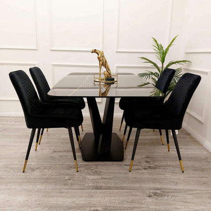 Luxe Dining Company:Apollo 1.6M Black Sintered Stone Dining Table