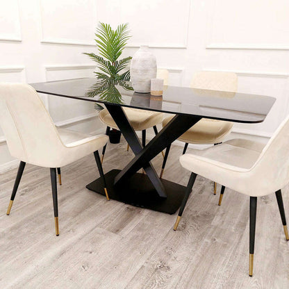 Luxe Dining Company:Apollo 1.6M Black Sintered Stone Dining Table