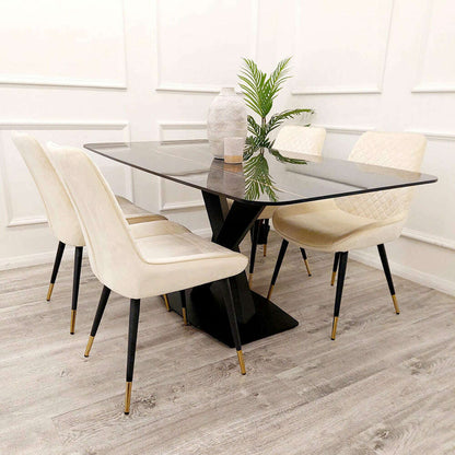 Luxe Dining Company:Apollo 1.6M Black Sintered Stone Dining Table
