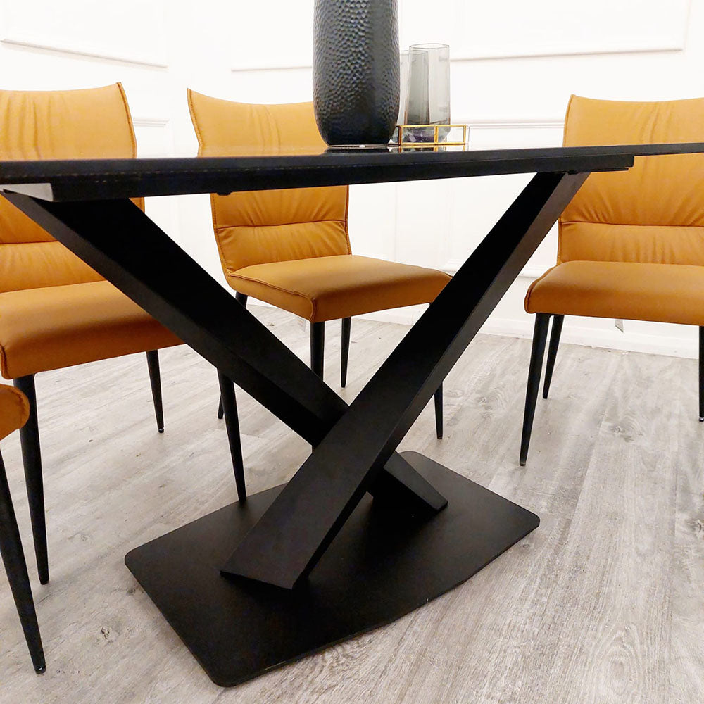 Luxe Dining Company:Apollo 1.6M Black Sintered Stone Dining Table