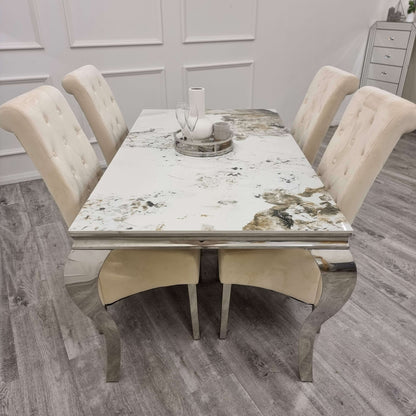 Luxe Dining Company:Louis Chrome Dining Set