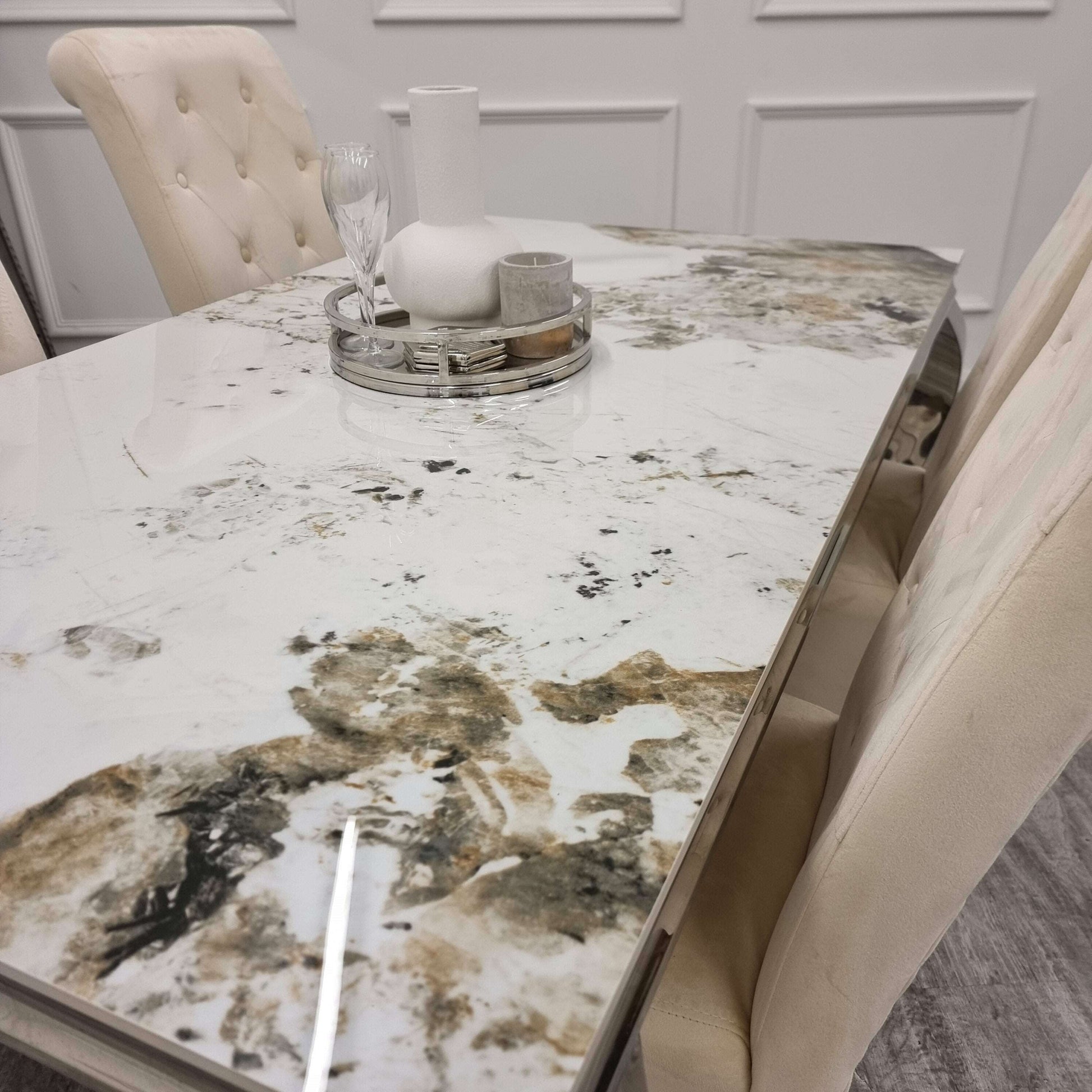 Luxe Dining Company:Louis Chrome Dining Set