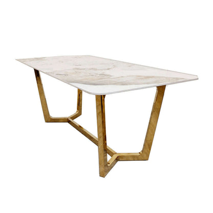 Luxe Dining Company:Lucien 1.8M Gold Sintered Stone Dining Set