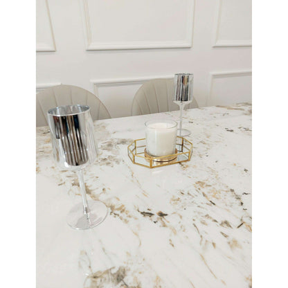 Luxe Dining Company:Lucien 1.8M Gold Sintered Stone Dining Set