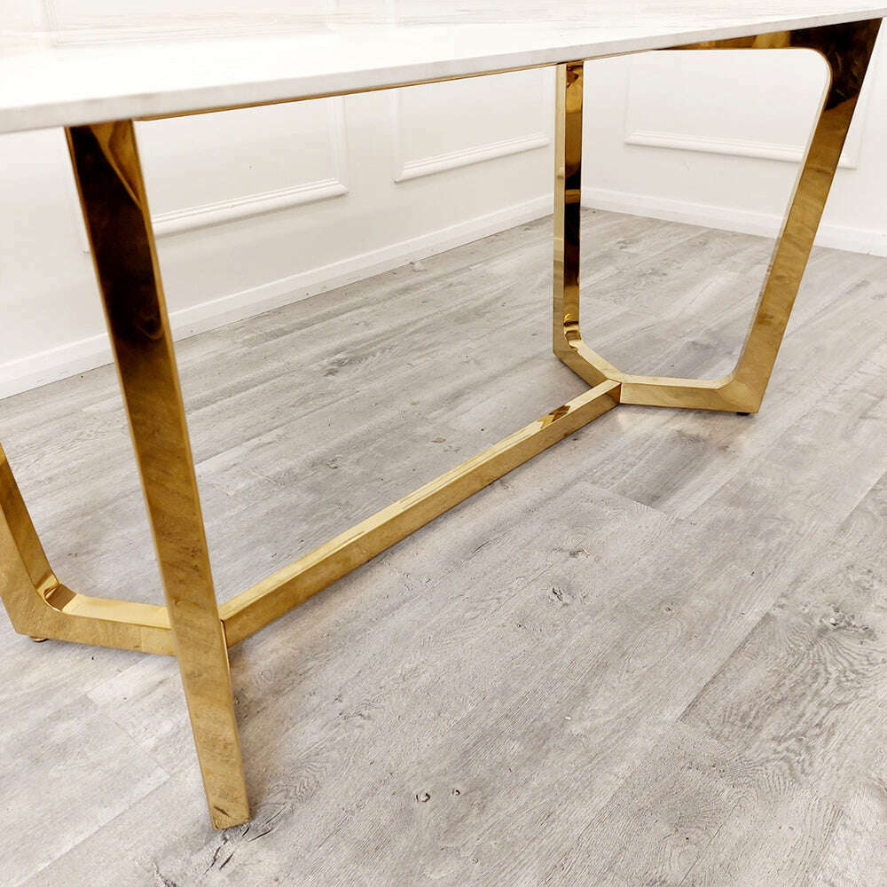 Luxe Dining Company:Lucien 1.8M Gold Sintered Stone Dining Set