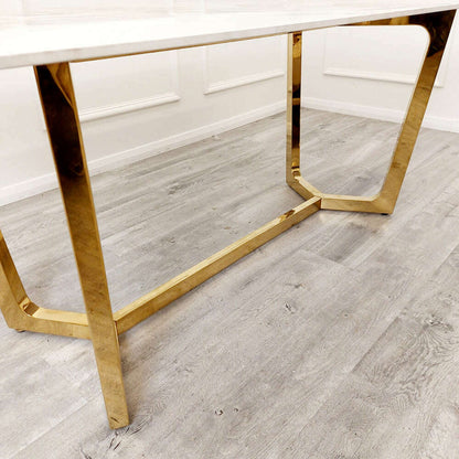 Luxe Dining Company:Lucien 1.8M Gold Sintered Stone Dining Set