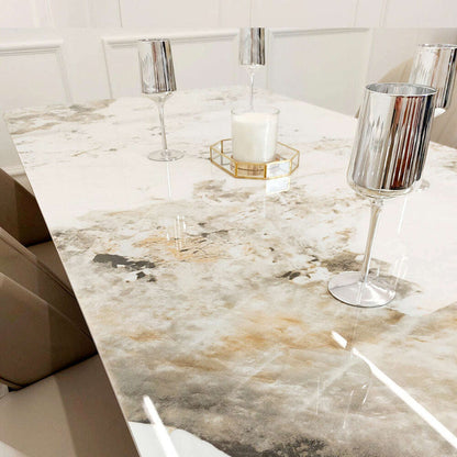 Luxe Dining Company:Lucien 1.8M Gold Sintered Stone Dining Set