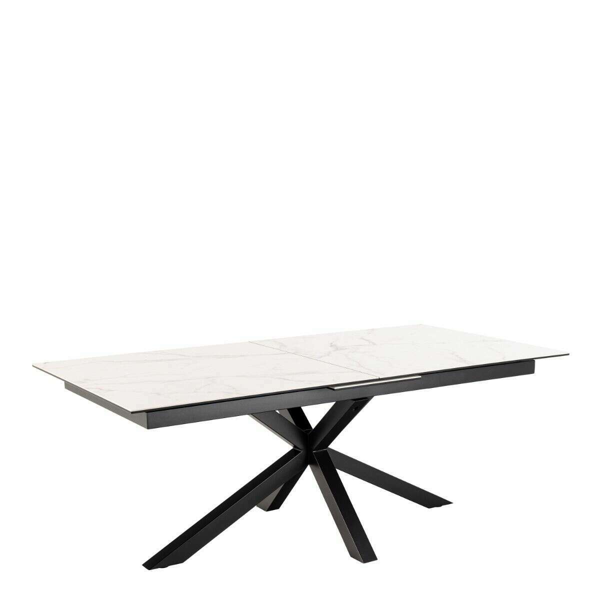 Luxe Dining Company:New York White Marble Ceramic Extendable Dining Table