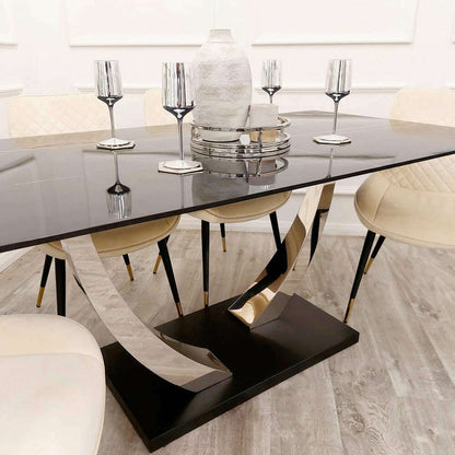 Luxe Dining Company:Venus 1.6M Black Sintered Stone Dining Table
