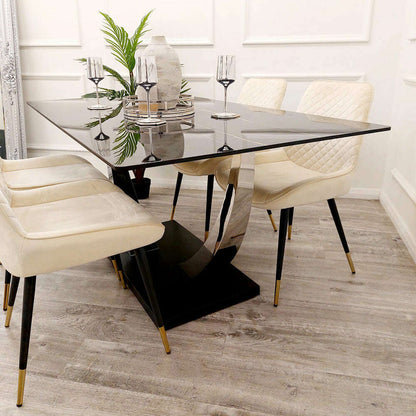 Luxe Dining Company:Venus 1.6M Black Sintered Stone Dining Table
