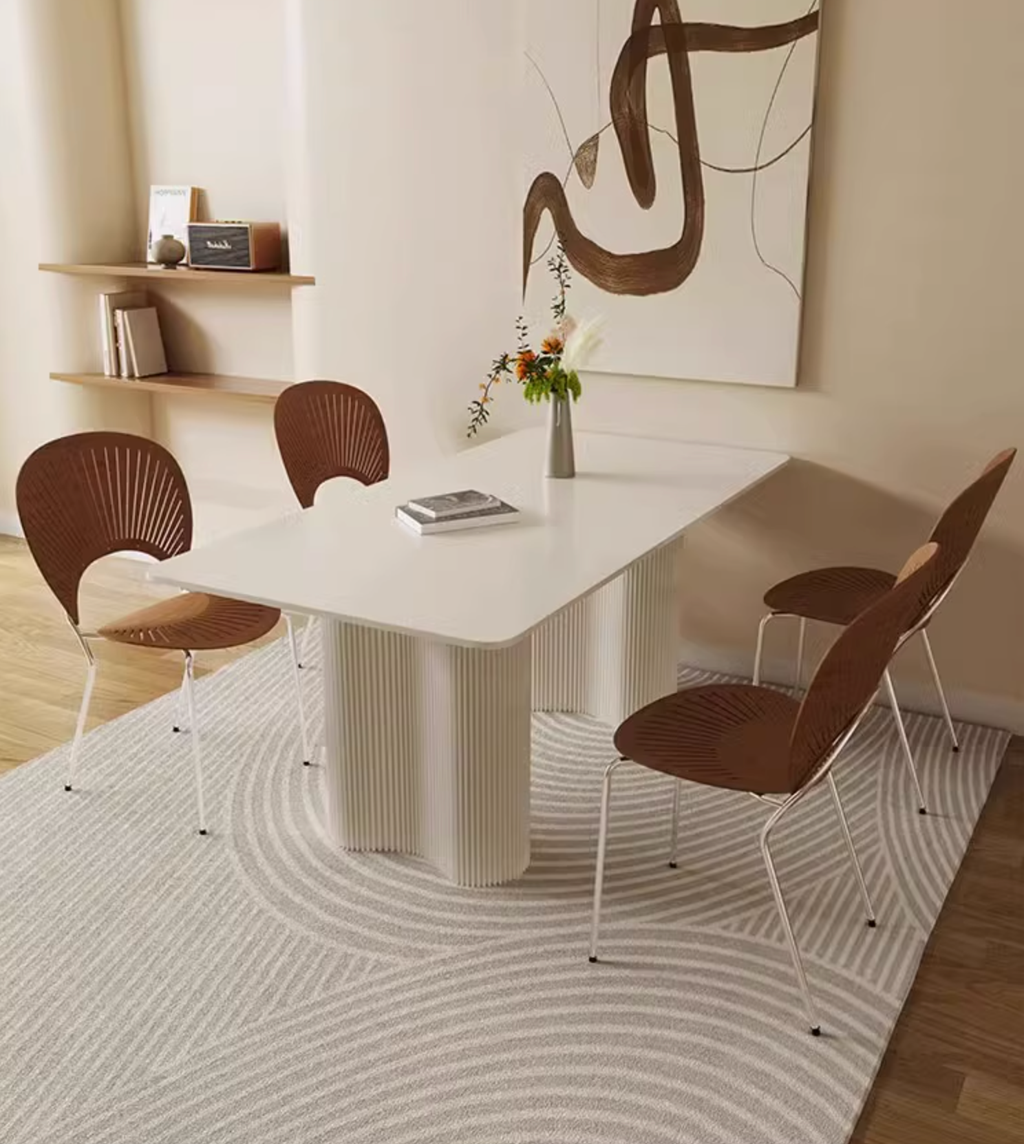 Luxe Dining Company:Aiden White Dining Table, Sintered Stone