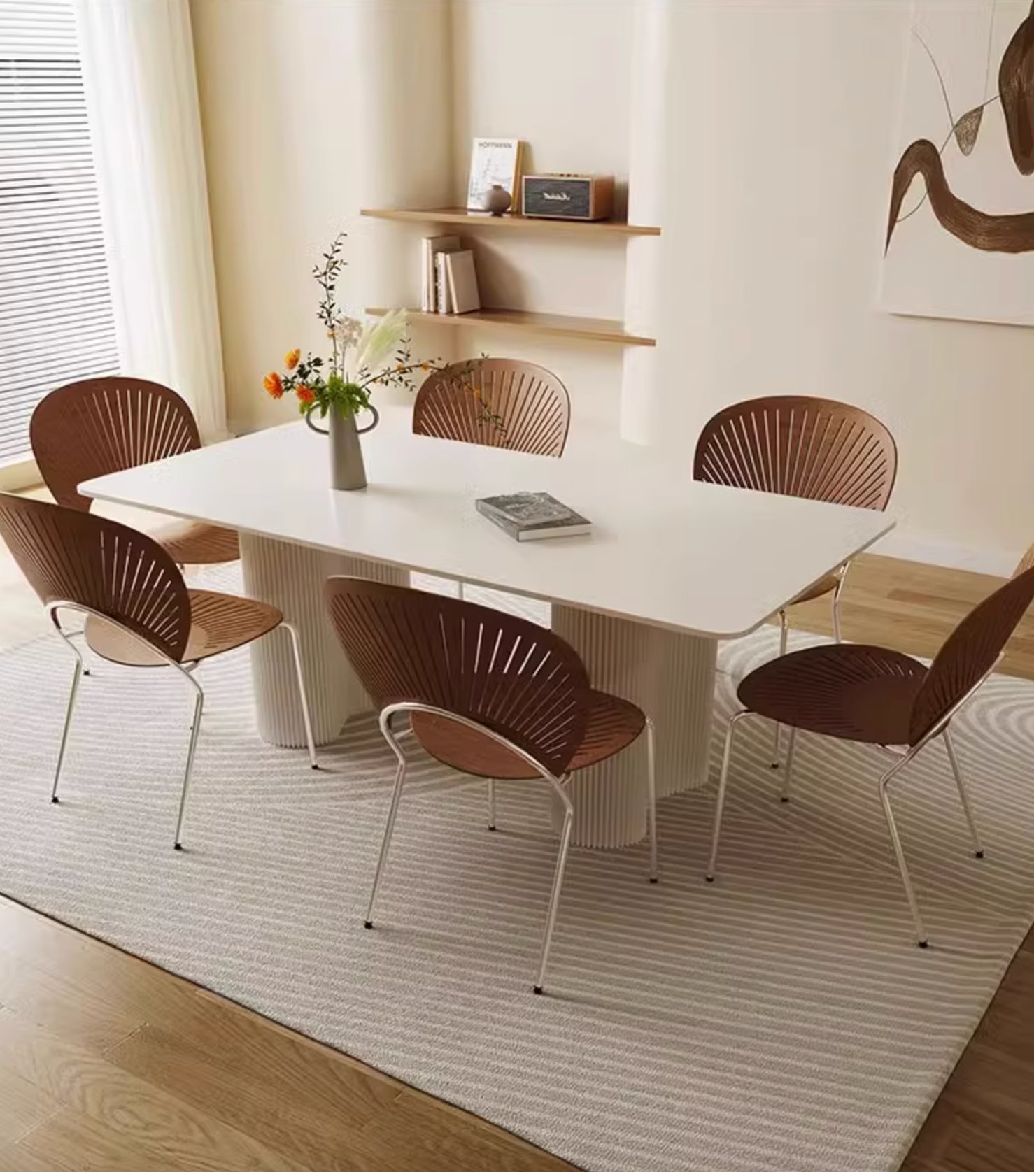Luxe Dining Company:Aiden White Dining Table, Sintered Stone