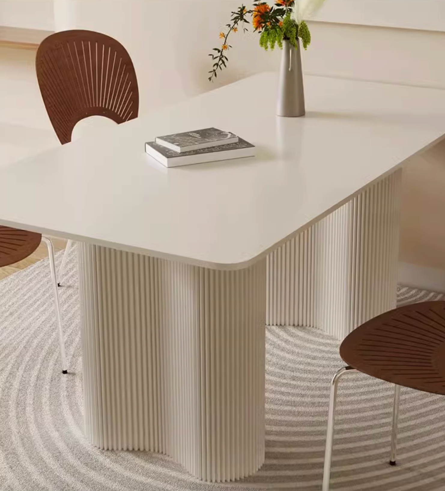 Luxe Dining Company:Aiden White Dining Table, Sintered Stone