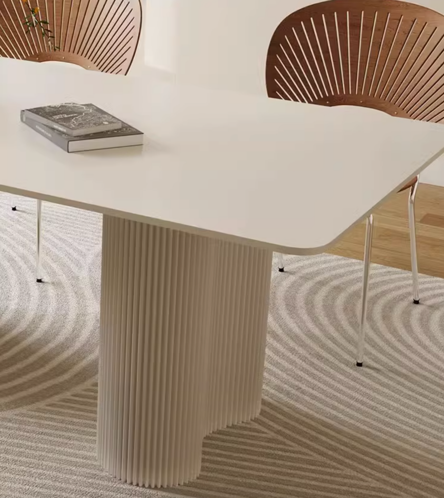Luxe Dining Company:Aiden White Dining Table, Sintered Stone