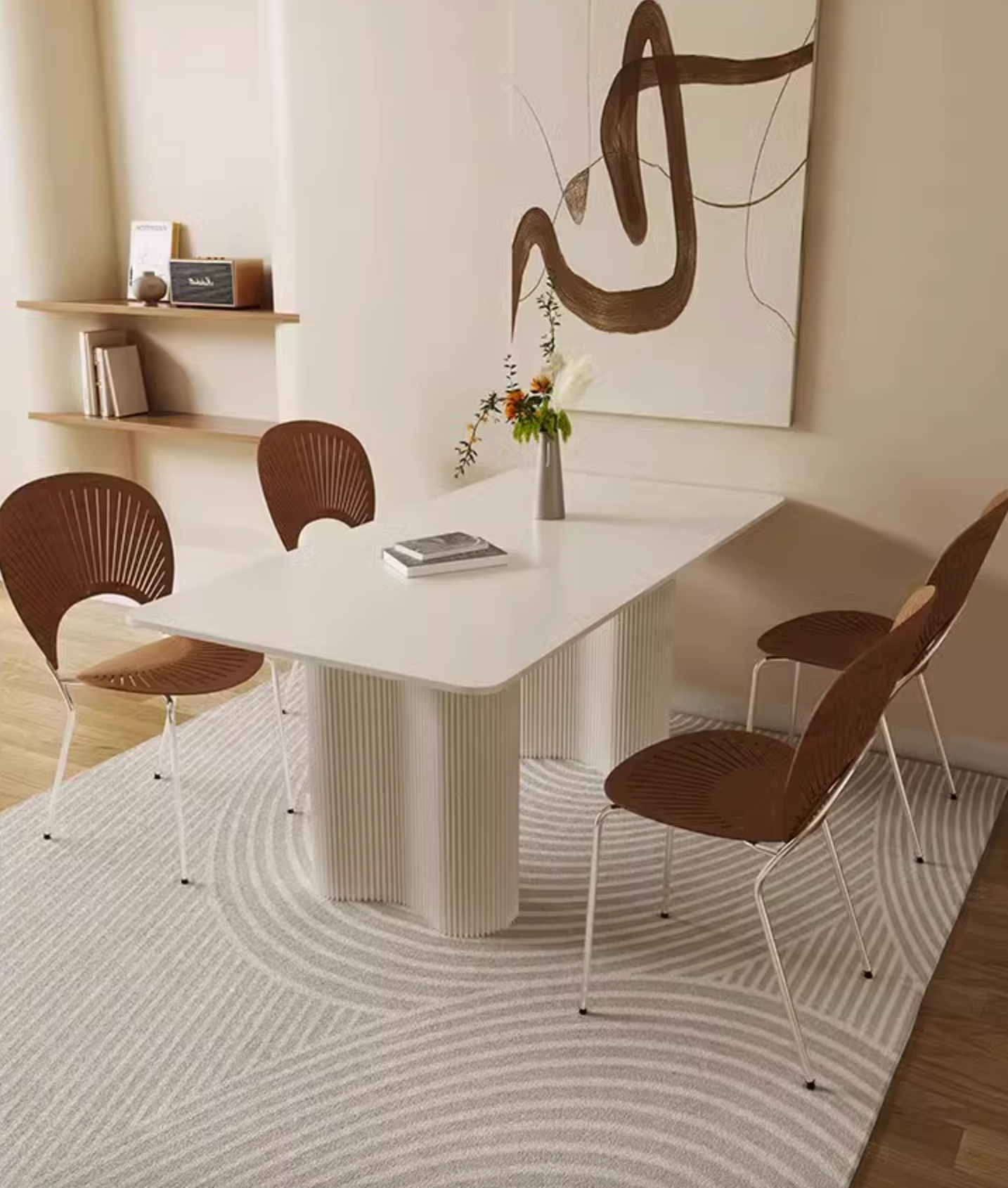Luxe Dining Company:Aiden White Dining Table, Sintered Stone