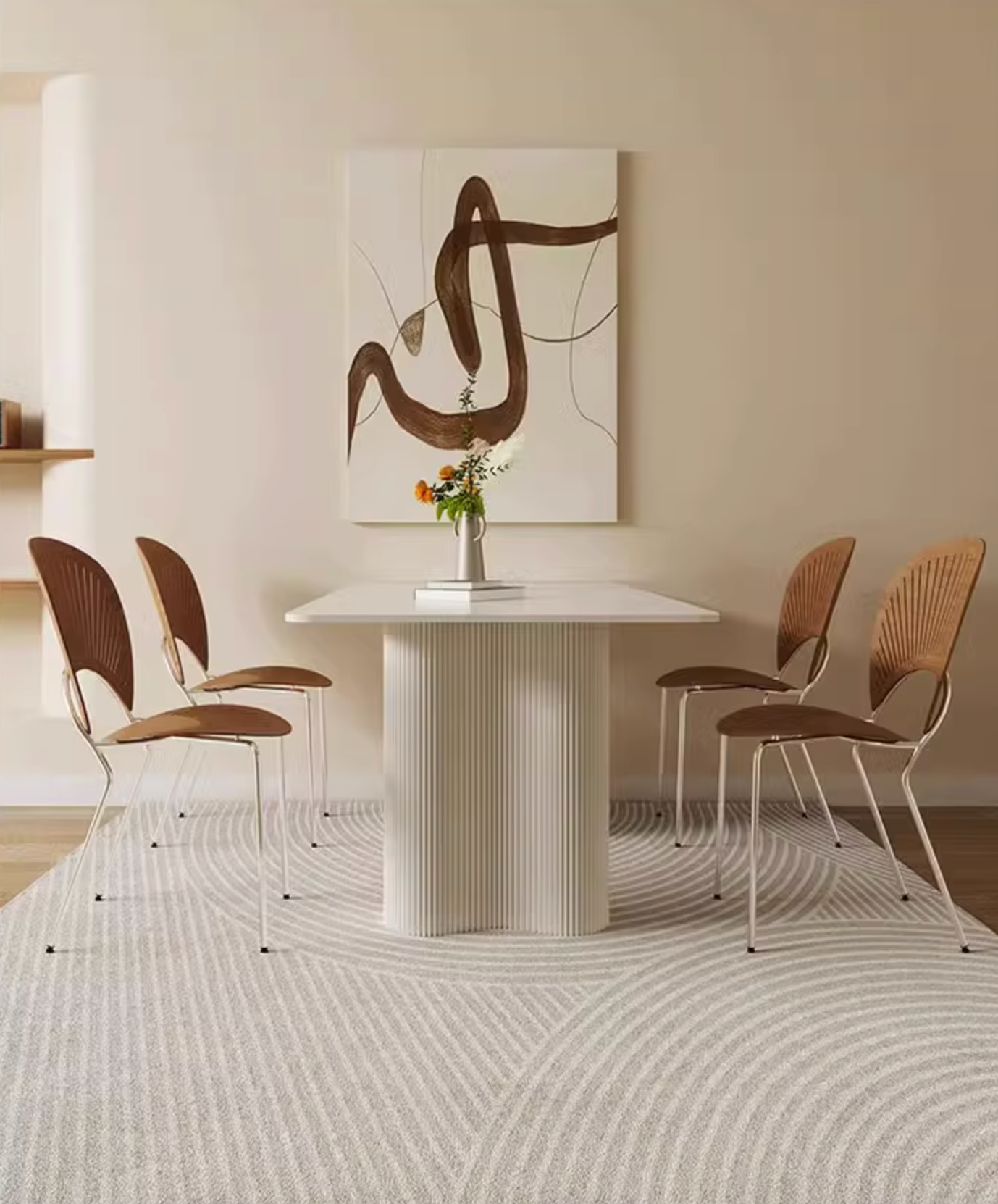 Luxe Dining Company:Aiden White Dining Table, Sintered Stone