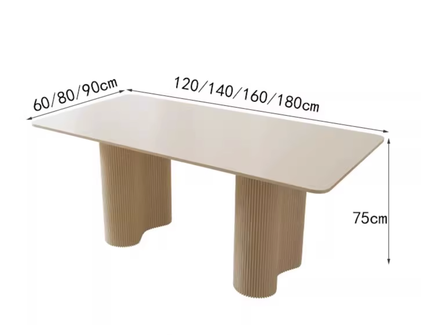 Luxe Dining Company:Aiden White Dining Table, Sintered Stone